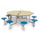 Octogonal Mobile Folding Dining Table with 8 Seats